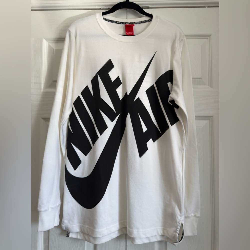 Vintage 90s Nike Air Spellout Crewneck Sweatshirt Men Size Small All Over White - Picture 1 of 9
